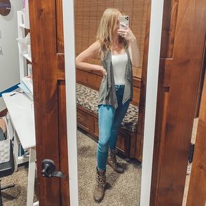 Olive Green Tank Cardi